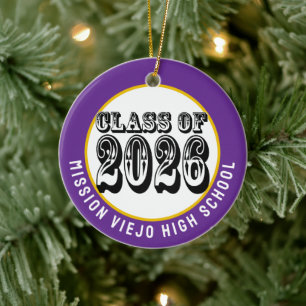 Western Class of 2026 Photo Graduation Ceramic Ornament
