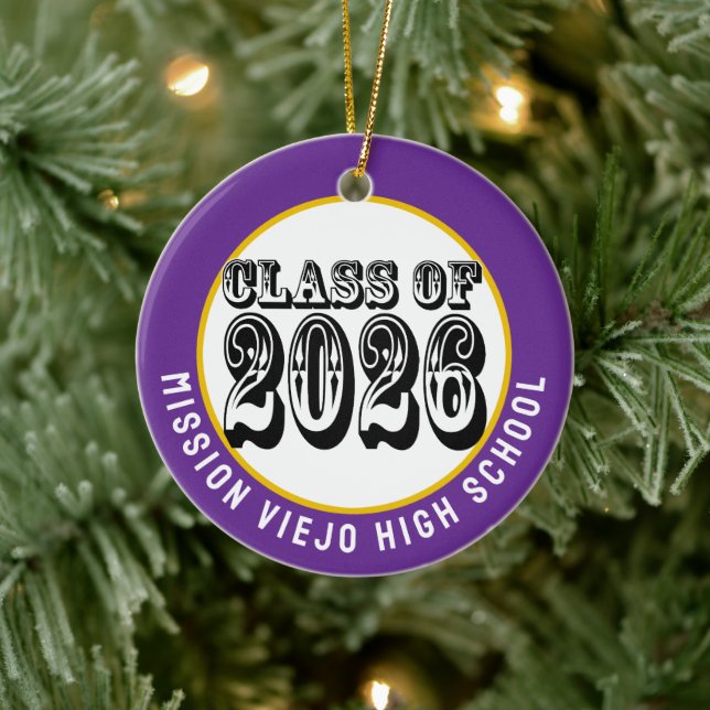 Western Class of 2026 Photo Graduation Ceramic Ornament (Tree)