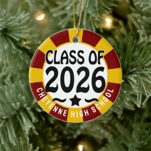 Western Class of 2026 Photo Graduation Ceramic Ornament