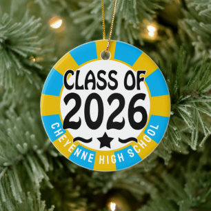 Western Class of 2026 Photo Graduation Ceramic Ornament