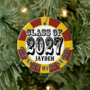 Western Class of 2027 Photo Graduation Ceramic Ornament