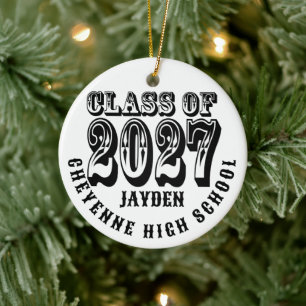 Western Class of 2027 Photo Graduation Ceramic Ornament
