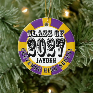 Western Class of 2027 Photo Graduation Ceramic Ornament