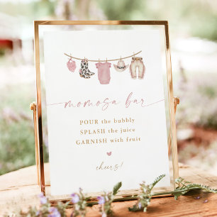 Western Clothesline Baby Shower Momosa Bar Sign