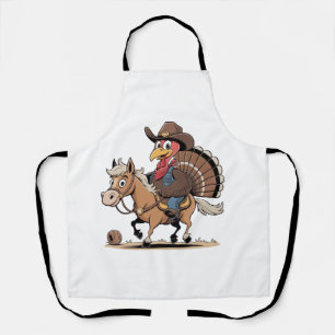 Western Cooked Turkey Thanksgiving Cowboy Cowgirl  Apron