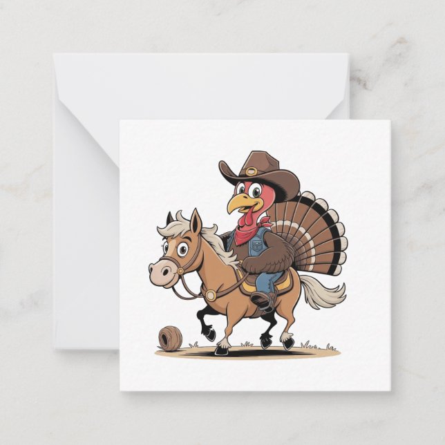 Western Cooked Turkey Thanksgiving Cowboy Cowgirl  Card (Front)