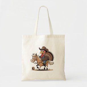 Western Cooked Turkey Thanksgiving Cowboy Cowgirl Tote Bag
