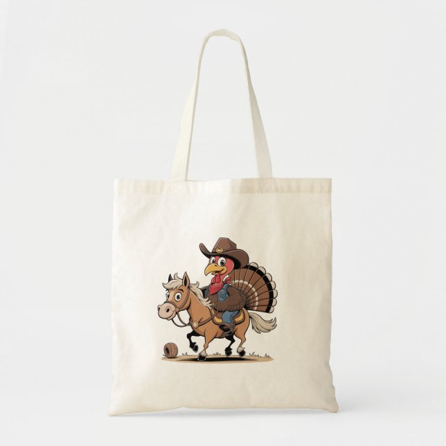Western Cooked Turkey Thanksgiving Cowboy Cowgirl  Tote Bag (Front)
