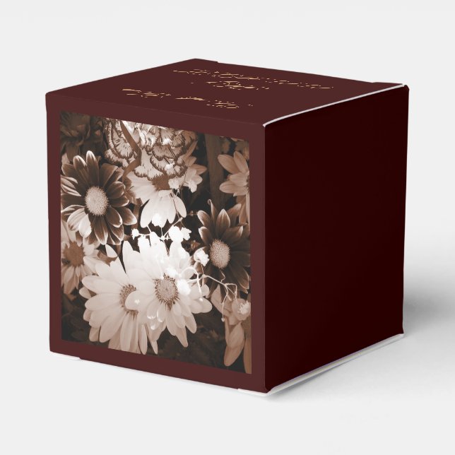 western country bohemian daisy wedding favour box (Back Side)