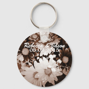 western country bohemian daisy wedding key ring