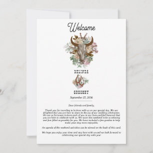 Western Country  Boho Cow Skull Wedding Itinerary
