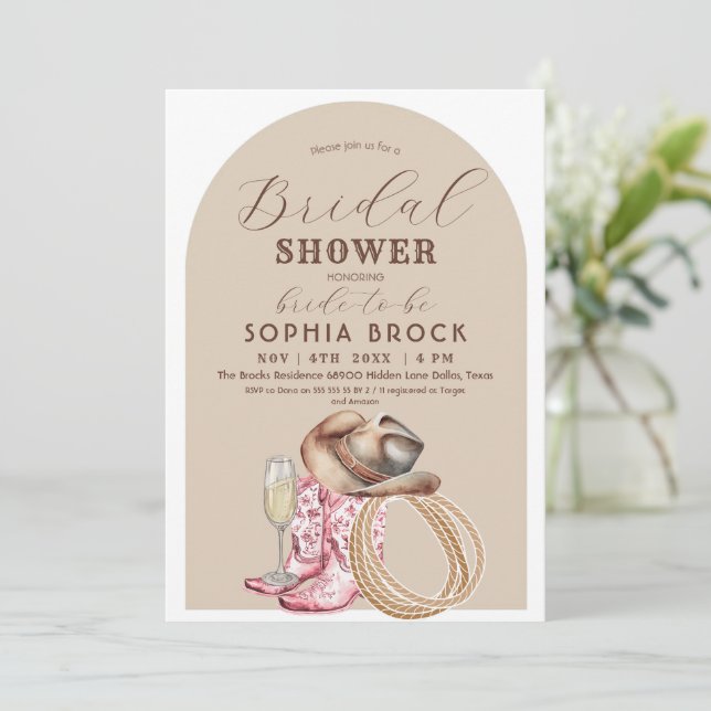 Western Country Bridal Shower Invitation (Standing Front)