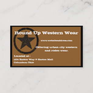 Western Country Business Card :: Burned Star