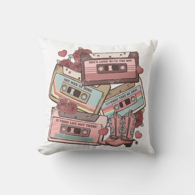 Western Country Cassette Tapes Cushion (Front)