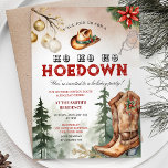 Western Country Christmas Hoedown Holiday Party Invitation<br><div class="desc">EDITABLE Western Country Christmas Hoedown Holiday Party Invitation
Elegant Winter Forest Christmas Ornaments Cowboy Boots Party
Ho Ho Ho Hoedown Christmas Party</div>