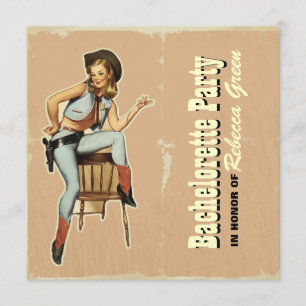 western country cowboy bachelorette party invitation