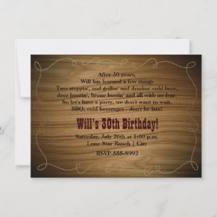 Western Country Cowboy Birthday Party Invitation
