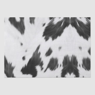 Western Country Cowboy Black White Cow Print Tissue Paper