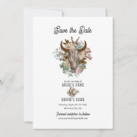 Western Country Cowboy Boho Cow Skull Wedding