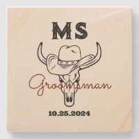 Western Country Cowboy Monogram Best Man Groomsmen