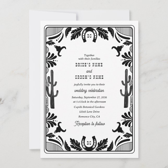 Western Country Cowboy Rustic Wedding Invitation (Front)