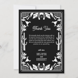 Western Country Cowboy Rustic Wedding Thank You Card