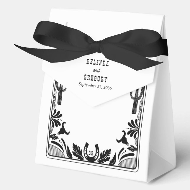 Western Country Cowboy Rustic Wedding Welcome Favour Box (Front)