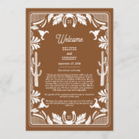 Western Country Cowboy Wedding Brown Itinerary