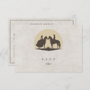 Western country cowboy wedding meal choices RSVP