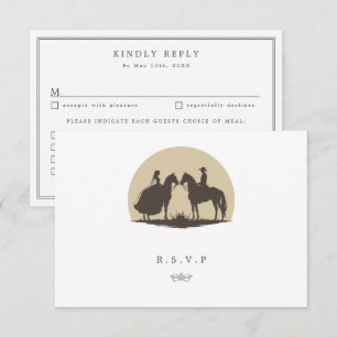 Western country cowboy wedding meal choices RSVP