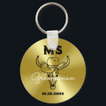 Western Country Cowboy Wedding Monogram Groomsmen Key Ring<br><div class="desc">Personalised gifts for groomsmen and best man with old western cowboy theme. Decorated with cowboy hat with vintage western font. Text and colour are editable using the Design Tool to fit your occasion. Get this customise gift for wedding,  bachelor party,  engagement party or any other special occasions.</div>