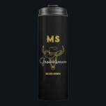 Western Country Cowboy Wedding Monogram Groomsmen Thermal Tumbler<br><div class="desc">Personalised gifts for groomsmen and best man with old western cowboy theme. Decorated with cowboy hat with vintage western font. Text and colour are editable using the Design Tool to fit your occasion. Get this customise gift for wedding,  bachelor party,  engagement party or any other special occasions.</div>