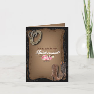 western country cowboy Will You Be My Bridesmaid Invitation