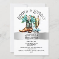 Western country cowgirl boots teal silver bubbly