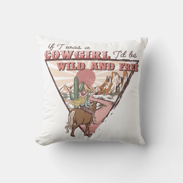 Western Country Cowgirl Cushion (Front)