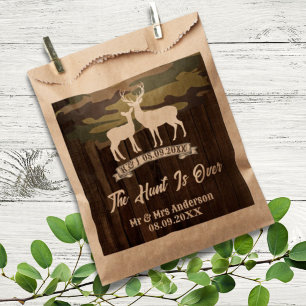 Western Country Deer The Hunt Is Over Wedding  Favour Bag
