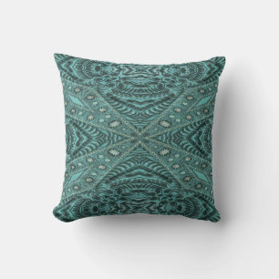 Western Country fashion Teal Turquoise Leather Cushion