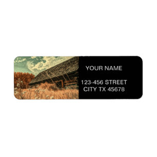 western country field wildflower farm Old Barn Return Address Label