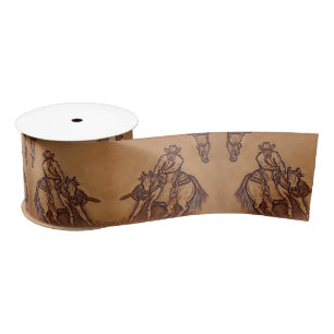 Western country horseback Riding Rodeo Cowboy Satin Ribbon