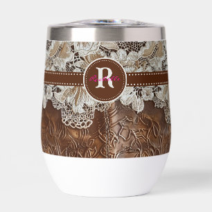 Western Country Leather n Lace Initial Name
