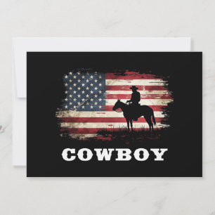 Western Country Men Rodeo Southern Retro Cowboy Invitation