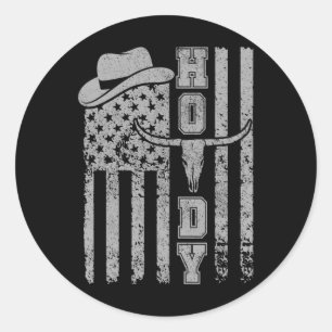 Western Country Men Teen Boy Kid Rodeo Southern Co Classic Round Sticker