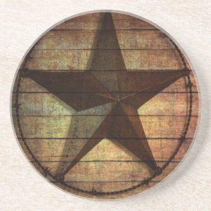 Western Country Primitive Barn Wood Texas Star Coaster