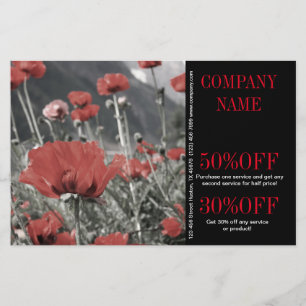 Western Country Red Poppy Florist Aromatherapy Flyer