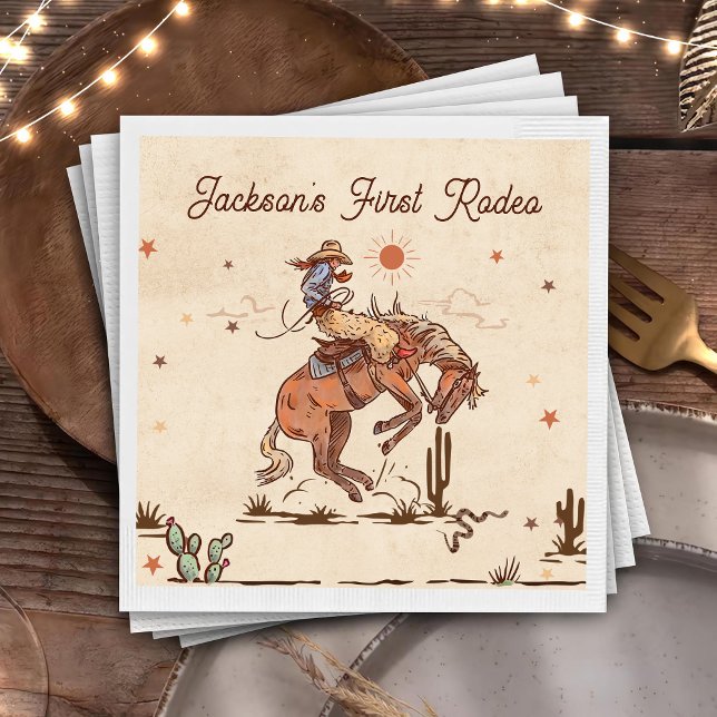 Western Country Rodeo Cowboy Birthday Paper Plates Napkin (Creator Uploaded)