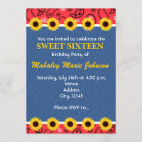 Western Country Sunflowers Denim Bandanna Party