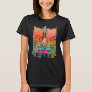Western Country Texas Leopard Cactus Cowgirl Day T T-Shirt