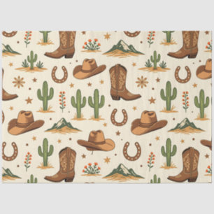 Western country theme with cactus tissue paper