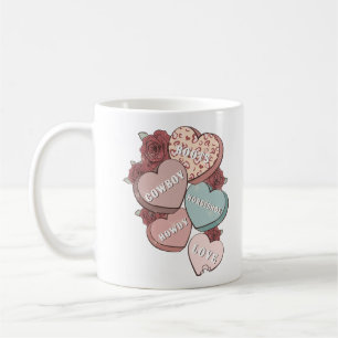 Western Country Valentine's Day Hearts Coffee Mug