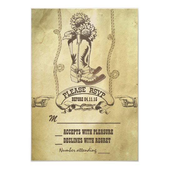 western country wedding RSVP Card